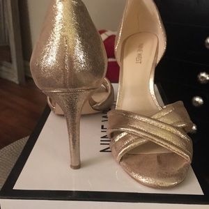 Nine West Metallic Gold Heels